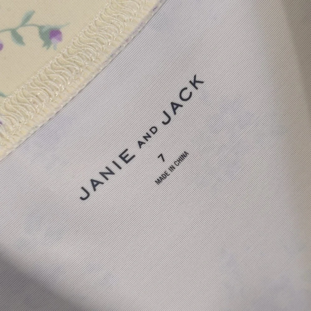 JANIE AND‎ JACK Girls Ruffle Long Sleeve Floral Rash Guard Bathing Swim Top 7